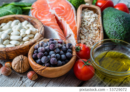 Selection of food that is good for the heart Selection of food that is good for the heart 53729072