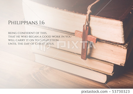 Vintage Bible Verse Background with the Bible Vintage Bible Verse Background with the Bible 53730323