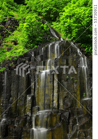 Fresh green eel mountain waterfall 53730911