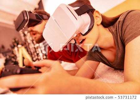 Young couple playing different games during a day off 53731172