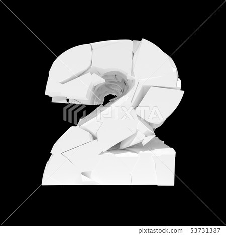 Isolated cracked number 2 on a black... - Stock Illustration [53731387 ...
