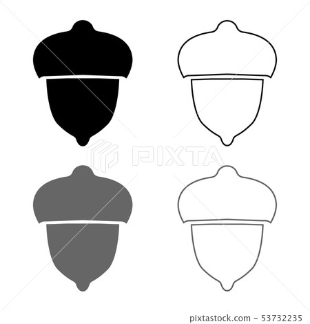 Acorn forest nut icon set grey black color Acorn forest nut icon set grey black color 53732235