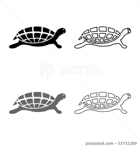 Turtle tortoise icon set grey black color Turtle tortoise icon set grey black color 53732269