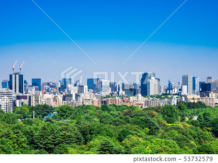Tokyo Shinjuku Gyoen and the downtown area Tokyo Shinjuku Gyoen and the downtown area 53732579