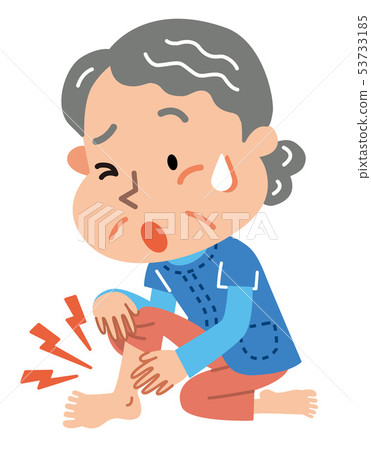 年長婦女腳腕痛苦例證 53733185