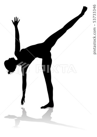 Yoga Pilates Pose Woman Silhouette Yoga Pilates Pose Woman Silhouette 53733346