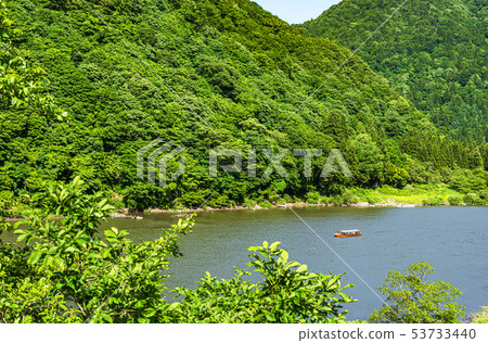 Fresh green and gentle breeze Mogami River and water sightseeing boat 53733440