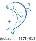 Dolphin / Line art / Silhouette 53734612