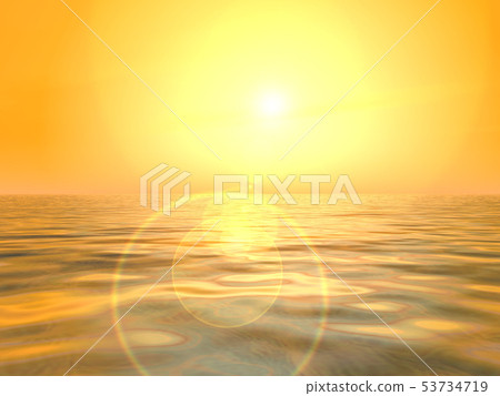 Landscape 204 with CG waves and sky 53734719