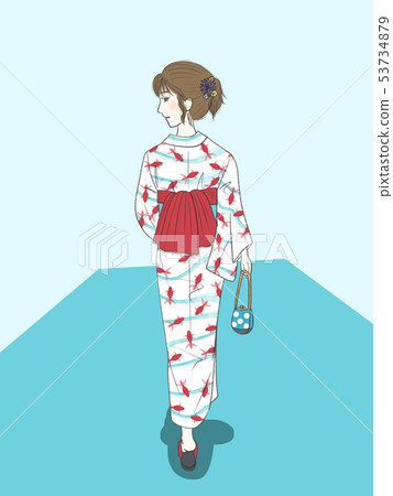 Goldfish Yukata Stock Illustration