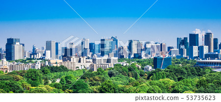 東京新宿御苑和港區周圍的城市景觀 53735623