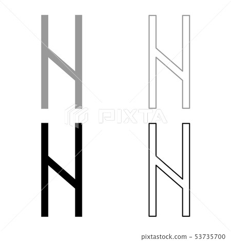 Hagalaz rune Hagall hail havos icon set grey black 53735700