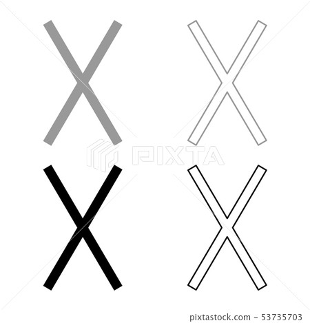 Gebo rune Gift talent sign icon set grey black Gebo rune Gift talent sign icon set grey black 53735703
