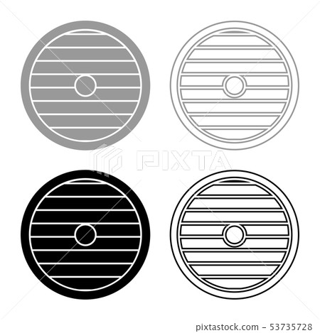 Viking shield icon set grey black color 53735728