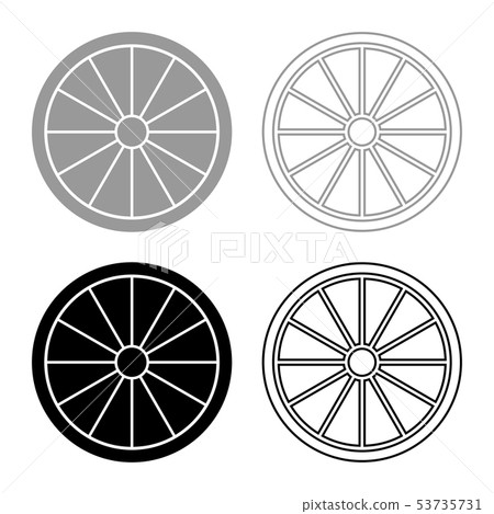 Viking shield icon set grey black color 53735731