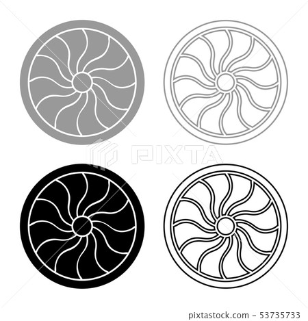 Viking shield icon set grey black color 53735733