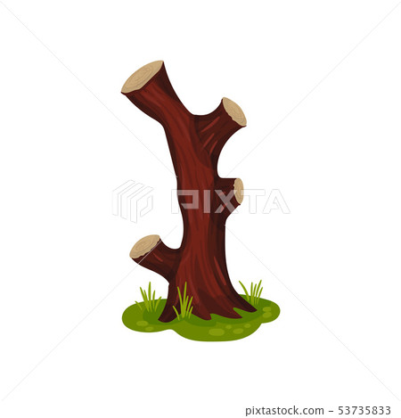 High snag on the meadow. Vector illustration on white background. High snag on the meadow. Vector illustration on white background. 53735833