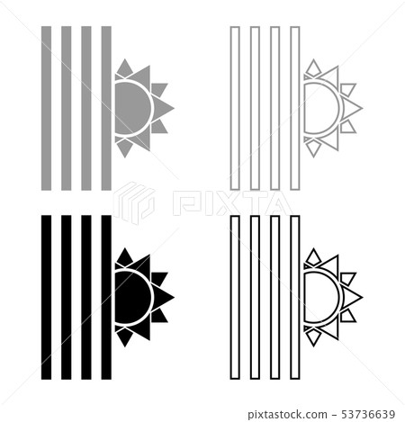 Venetian blind and sun Jalousie close sun Jalousie 53736639