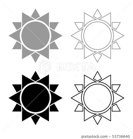 Sun icon set black grey color vector illustration 53736640
