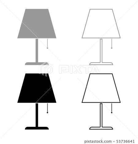 Table lamp Night lamp Clasic lamp icon set black Table lamp Night lamp Clasic lamp icon set black 53736641