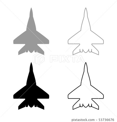 Fighter plane Military fighter airplane icon set - Stock Illustration ...