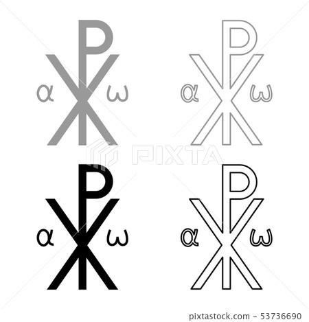 Crismon symbol Cross monogram Xi Hi Ro Konstantin Crismon symbol Cross monogram Xi Hi Ro Konstantin 53736690