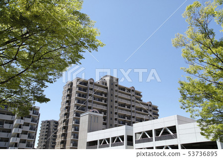 Apartment high-rise apartment housing complex 53736895