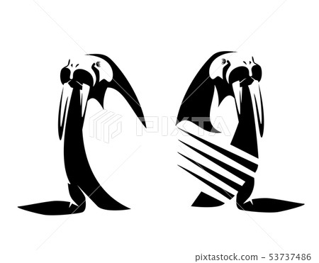 walrus with striped sailor shirt black vector 53737486