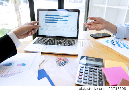 business businessman in meeting analyses chart 53737508