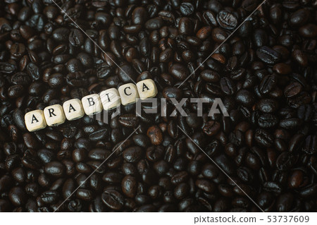 The coffee roasted and text wood cube close up ima The coffee roasted and text wood cube close up ima 53737609