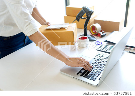 Small business Worker delivery Small business Worker delivery 53737891