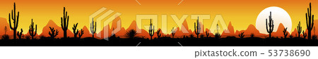 Panorama of the Mexican desert with cacti 53738690