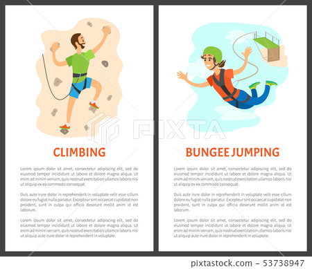 Climbing and Bungee Jumping, Poster with Text Climbing and Bungee Jumping, Poster with Text 53738947