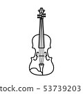 Outline violin isolated illustration. Black contour on white background 53739203