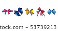 Set of different bows and ribbon knots. Hand drawn isolated 53739213