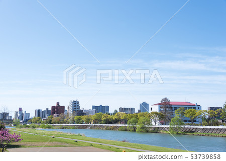 Hirose River Nagamachi Cityscape levee river Water surface 53739858