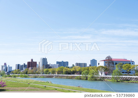 Hirose River Nagamachi Cityscape levee river Water surface 53739860