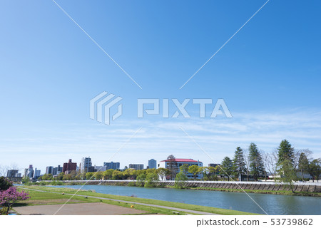 Hirose River Nagamachi Cityscape levee river Water surface 53739862