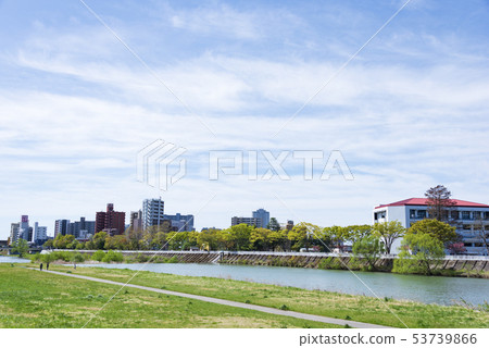 Hirose River Nagamachi Cityscape levee river Water surface 53739866