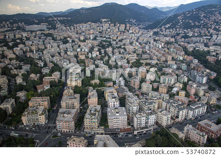 genoa town aerial view genoa town aerial view 53740872