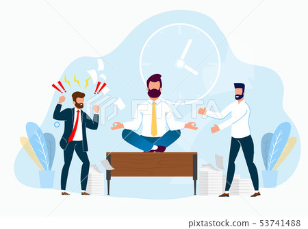 Professional Stress Management At Work Cartoon Stock Illustration