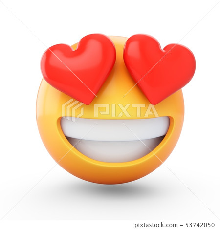 3D Rendering falling in love emoji isolated - Stock Illustration [53742050]  - PIXTA