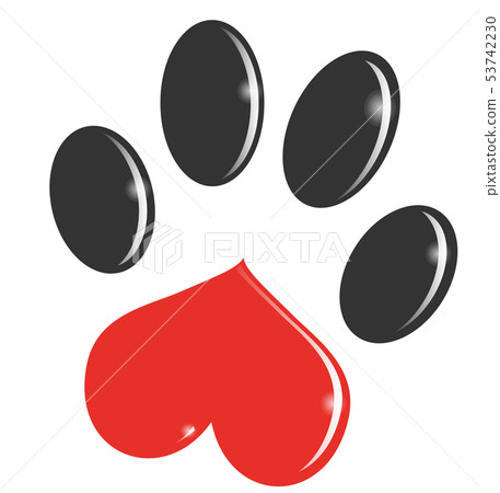 Paw Print cartoon isolated on white background. Paw Print cartoon isolated on white background. 53742230