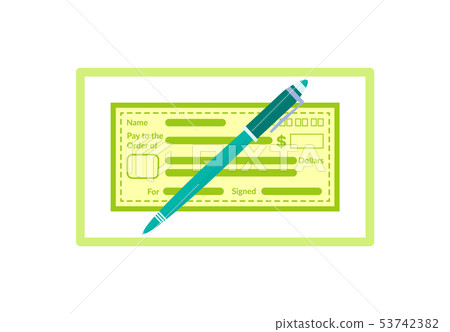 Check with Pen, Empty Cheque with Filling Form 53742382