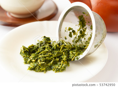 Tea ceremony tea green tea Japanese tea reuse Used tea shells Tea ceremony tea green tea Japanese tea reuse Used tea shells 53742950