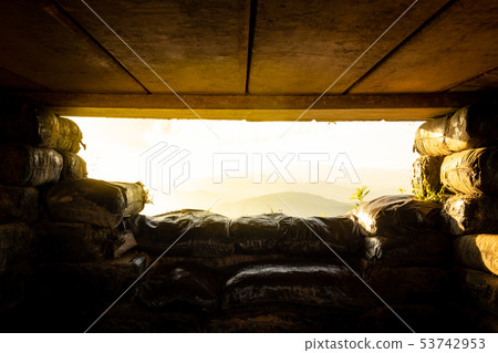 inside of bunker soldier for sniper on mountain inside of bunker soldier for sniper on mountain 53742953