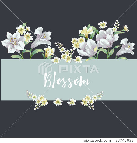 Elegant watercolor floral and greeting card design 53743053