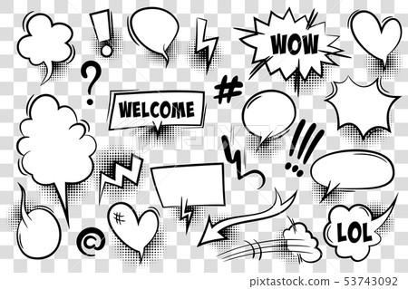 Comic book text speech bubble 53743092