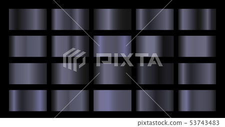 Black gradients vector templates set. Collection of dark gradient illustration gradation 53743483