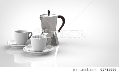 Espresso cup and kettle left Espresso cup and kettle left 53743555
